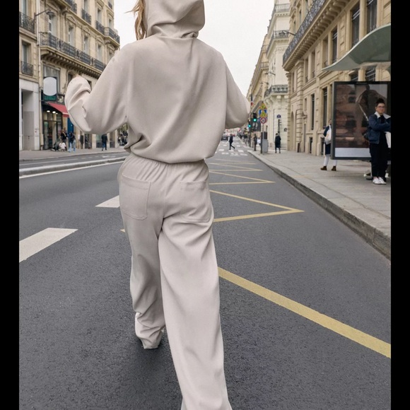 NWT Zara Off-White Women's Track Pants & Jogger Set - Picture 2 of 9